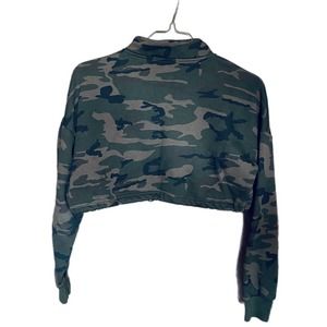 New Forever 21 Camo Crop Top Womens  Size S Green Boxy Sweatshirt